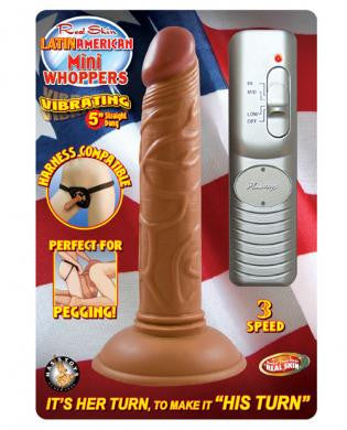 Real skin latin american mini whopper 5in vibrating straight dong - latin
