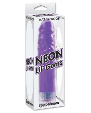 Pipedream neon lil&#039; gems multispeed waterproof vibrator - purple