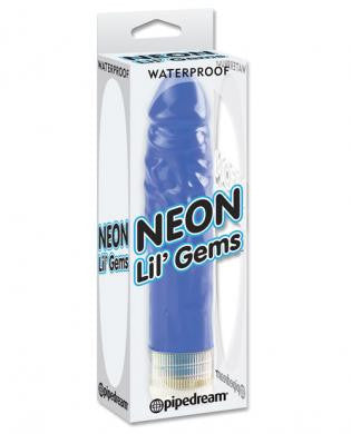 Pipedream neon lil&#039; gems multispeed waterproof vibrator - blue