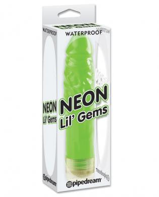 Pipedream neon lil&#039; gems multispeed waterproof vibrator - green