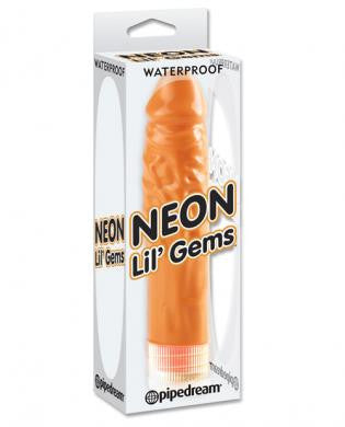 Pipedream neon lil&#039; gems multispeed waterproof vibrator - orange