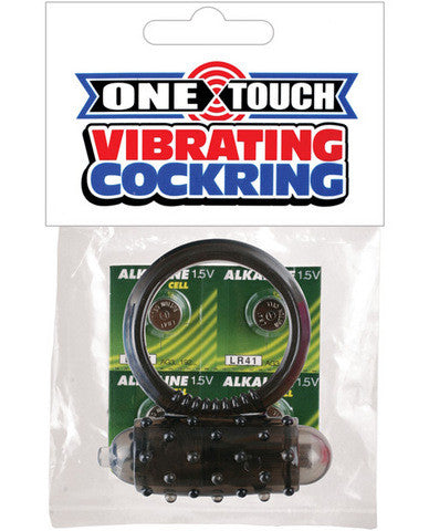 Mini one touch vibrating cockring - black
