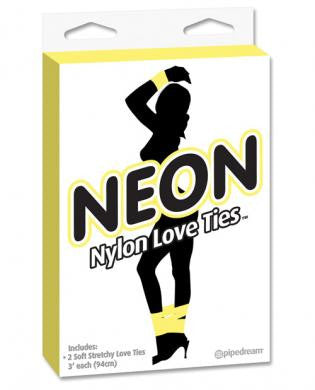 Neon nylon love ties - 3 yellow ties