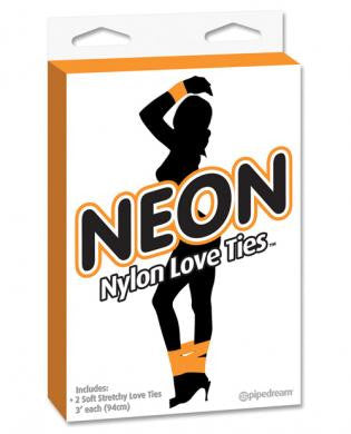 Neon nylon love ties - 3 orange ties