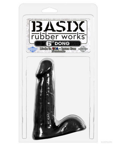 Basix rubber works 6in dong - black
