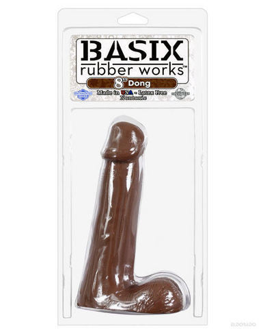 Basix rubber works 8in dong - brown