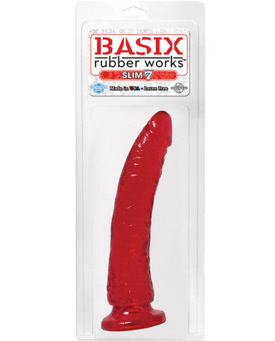 Basix rubber works 7in slim dong - red