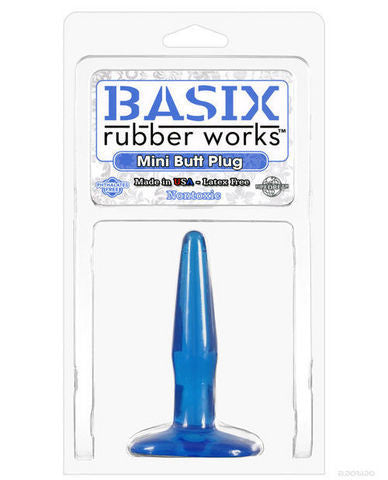 Basix rubber works mini butt plug - blue