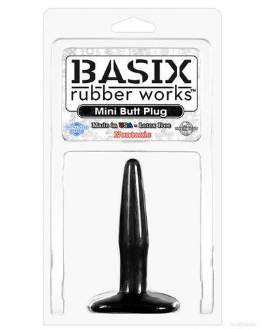 Basix rubber works mini butt plug - black