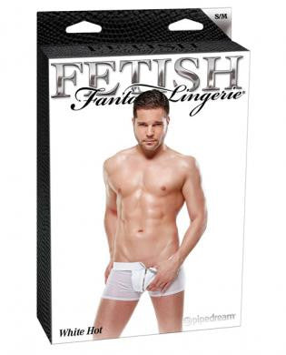 Fetish fantasy lingerie white hot boxer briefs - white s/m