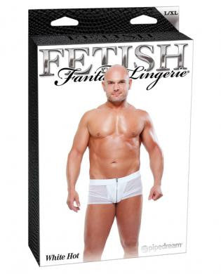 Fetish fantasy lingerie white hot boxer briefs white l/xl