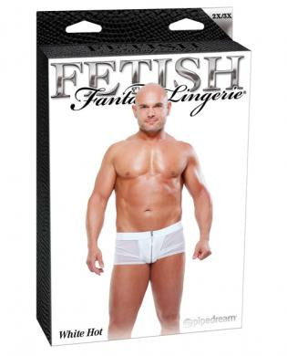 Fetish fantasy lingerie white hot boxer briefs white 2x/3x