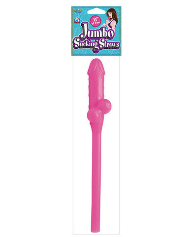 Jumbo sucking 11in straw - pink