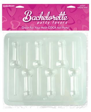 Bachelorette Party Favors Pecker Lollipop Mold - Clear
