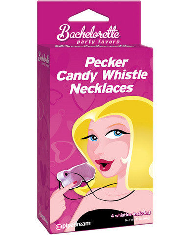 Bachelorette party favors pecker candy whistle necklace - pack of 4