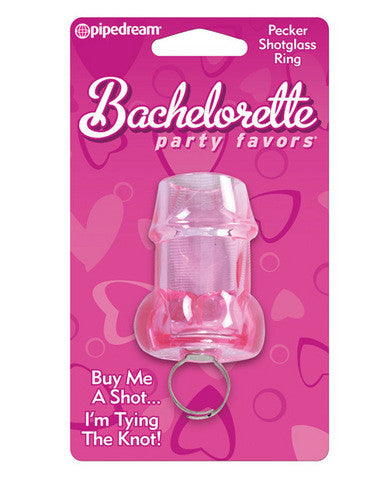 Bachelorette party favors pecker shotglass ring - assorted