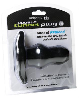 Perfect Fit Medium Double Tunnel Plug - Black