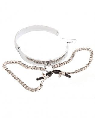 Rapture Stainless Steel Collar with Nipple Clamps