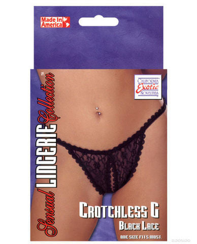 Crotchless g black lace o/s
