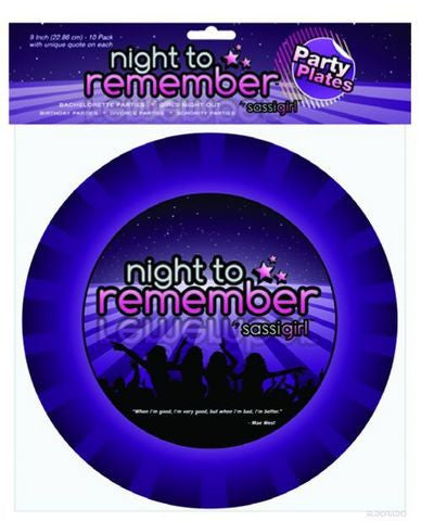 Night to remember 9in paper plates (10 pack) by sassi girl