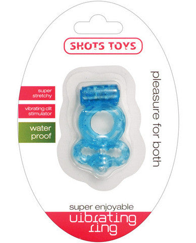 Shots super enjoyable vibrating cock ring - blue