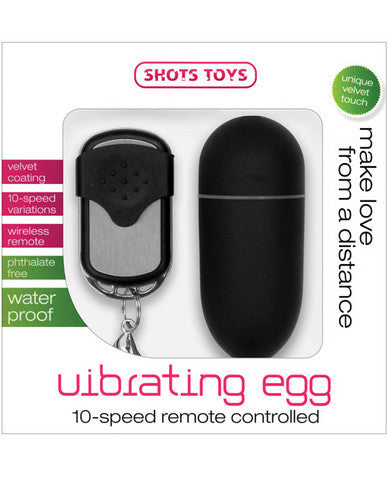 Shots 10 speed remote vibrating egg - black