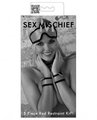 Sex &amp; Mischief 5 piece restraint kit for beginners - red