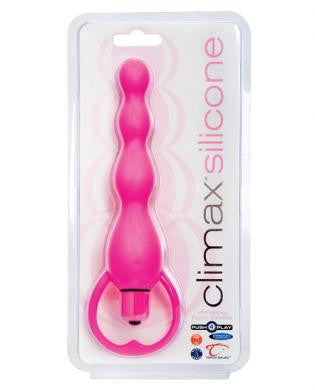 Climax silicone vibrating bum beads - pink