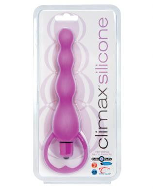 Climax silicone vibrating bum beads - purple