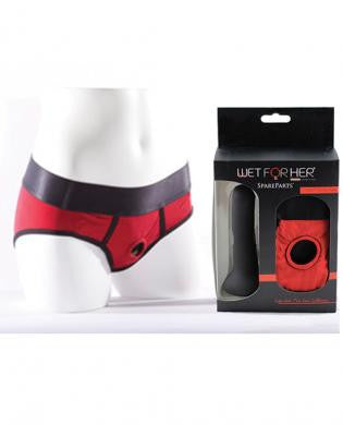 WETFORHER and Spareparts Tomboi - Blk Toy Five LG w/Red XS Harness