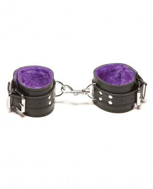 Xplay passion fur wrist cuffs - fur lined in purple